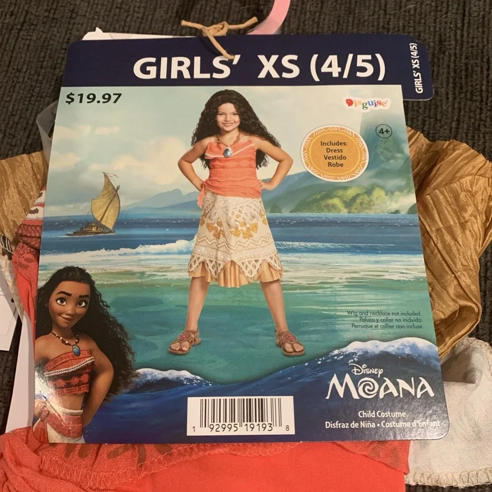 Disney MOANA Classic Costume for Girls Size XS (4/5) Halloween Dress Up Play NEW